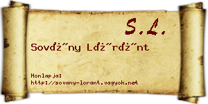 Sovány Lóránt névjegykártya