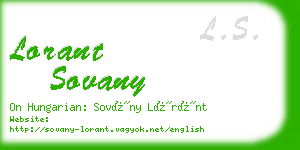 lorant sovany business card